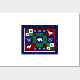 Christmas Wilderness Winter Quilt Posters and Art